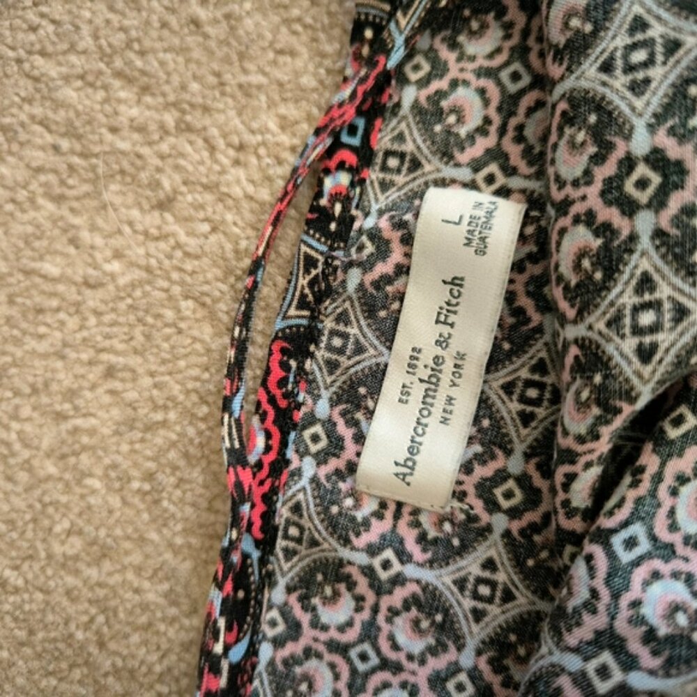 Abercrombie & Fitch Beach Boho Southwestern Aztec Resort Holiday Summer Romper L - Picture 3 of 7